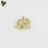 (1-2090) Gold Laminate - Zircon Chunky Elephant Pendant - BGO