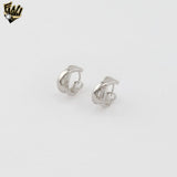 (2-4187) 925 Sterling Silver - Crossed Zircon Hugggies.
