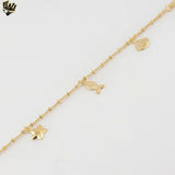 (1-0846) Laminado de oro - Brazalete de tres eslabones - 7" - BGO