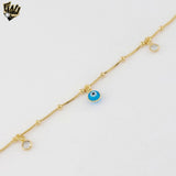 (1-0700) Gold Laminate - Evil Eye Snake Bracelet - BGF - 7"