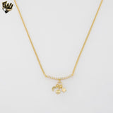 (1-6520-2) Gold Laminate - Zircon Bar Charms Necklace - BGF - 16"