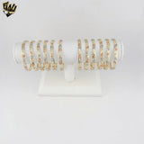 (1-4013) Gold Laminate - 4mm Three Tones Bangles - Dozen - BGO