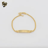 (1-0944) Gold Laminate - 2mm Curb Link Kids Bracelet - 6" - BGO