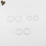(2-4039) 925 Sterling Silver - Plain Small Hoops.