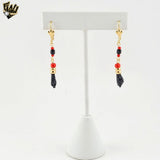 (1-1203-2) Gold Laminate - Azabache Dangle Earrings - BGF