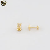 (1-1102-1) Gold Laminate- Mini Zircon North Star Stud Earrings - BGF