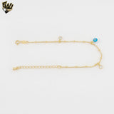 (1-0700) Gold Laminate - Evil Eye Snake Bracelet - BGF - 7"