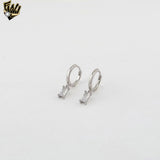(2-4200) 925 Sterling Silver - Zircon Charm Huggies.