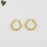 (4-2242-1) Stainless Steel - Geometric Balls Hoops.