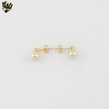 (1-1032-3) Gold Laminate -7mm Pearl Earrings - BGF