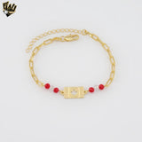 (1-0558) Gold Laminate - 3.5mm Paper Clip Canada Bracelet - 7" - BGF