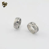 (4-0026-1) Stainless Steel - Carved Ring.