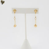 (1-1217-3) Gold Laminate -Double Shell Long Earrings - BGF