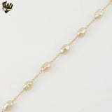 (1-0611-1) Gold Laminate - Dainty Pearl Bracelet - 7" - BGF