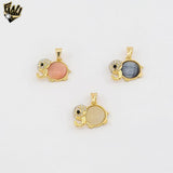 (1-2235-1) Gold Laminate - Elephants Pendants - BGO