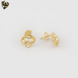 (1-1197-5) Gold Laminate -  Flower Stud Earrings - BGF
