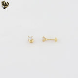 (1-1137-2) Gold Laminate - Mini Zircon Stud Earrings - BGF