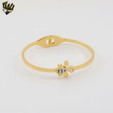 (MBRA-23-X) Stainless Steel - Zircon Bee Bangle.