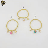 (MBRA-10-J) Stainless Steel - Charms Beads Bracelet.