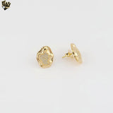 (1-1246-1) Gold Laminate - Irregular Zircon Stud Earrings - BGF