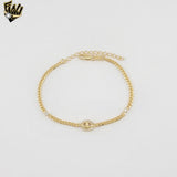 (1-0628) Gold Laminate - 3mm Curb Link Bracelet - 7" - BGF
