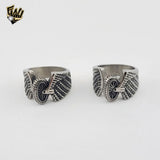 (4-0023-1) Stainless Steel -  Wheel Men Ring.