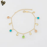 (1-0550) Gold Laminate - Multicolor Charms Bracelet - BGF