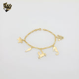 (1-0617) Laminado de oro - Brazalete de conchas Figaro Link de 3 mm - 7,5" - BGF