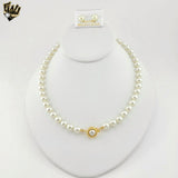 (MSET-15) Gold Laminate - 8mm Mallorca Pearls Set - BGF