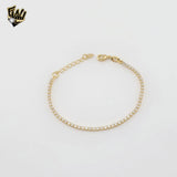 (1-0496) Gold Laminate - 2mm Tennis Bracelet - BGF- 6.5"
