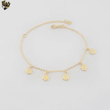 (1-0633) Gold Laminate - Multi Flowers Charms Bracelet - 6.5" - BGF