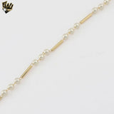 (1-0524) Laminado de oro - Pulsera Mariner Link Evil Eye de 3,5 mm - 7,5" - BGF