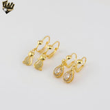 (1-1184) Gold Laminate - Long Earrings - BGO