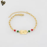 (1-0557) Gold Laminate - 3.5mm Paper Clip Mexico Bracelet - 7" - BGF