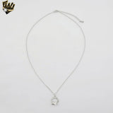 (2-66111) 925 Sterling Silver - Zircon Hearts Circle Necklace.