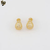 (1-1223-5) Gold Laminate - Flower Design Earrings - BGF