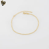 (1-0452) Gold Laminate - 1.5mm Rolo Link Carved Bracelet - BGF- 7"