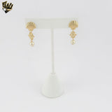 (1-1237-9) Gold Laminate - Shell Dangling Earrings - BGF