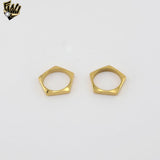 (4-0008-1) Stainless Steel - Star Band Ring.