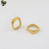 (4-0008) Stainless Steel - Square Band Ring.