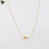(1-6309) Gold Laminate - Two Tones Necklace - BGF