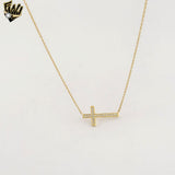 (4-7034) Stainless Steel - 1mm Cross Necklace - 16".