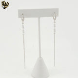 (2-3367) 925 Sterling Silver - Zircon Dangling Earrings.