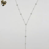 (4-7043) Stainless Steel - Tie Zircon Stars Necklace - 16"