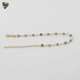 (1-0657-1) Gold Laminate - 2.5 mm Evil Eye Link Bracelet - BGF