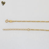 (1-0153) Gold Laminate - 2.5mm Link Flower and Butterfly Anklet - 10” - BGF