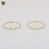 (1-0969) Laminado de oro - Pulsera para niños Figaro Link de 2 mm - 6" - BGF