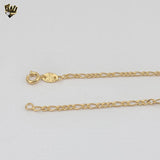 (1-0969) Laminado de oro - Pulsera para niños Figaro Link de 2 mm - 6" - BGF