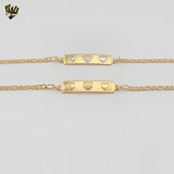 (1-0969) Laminado de oro - Pulsera para niños Figaro Link de 2 mm - 6" - BGF