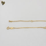 (1-0270) Gold Laminate - 2 mm Link Flowers Anklet - 10” - BGF